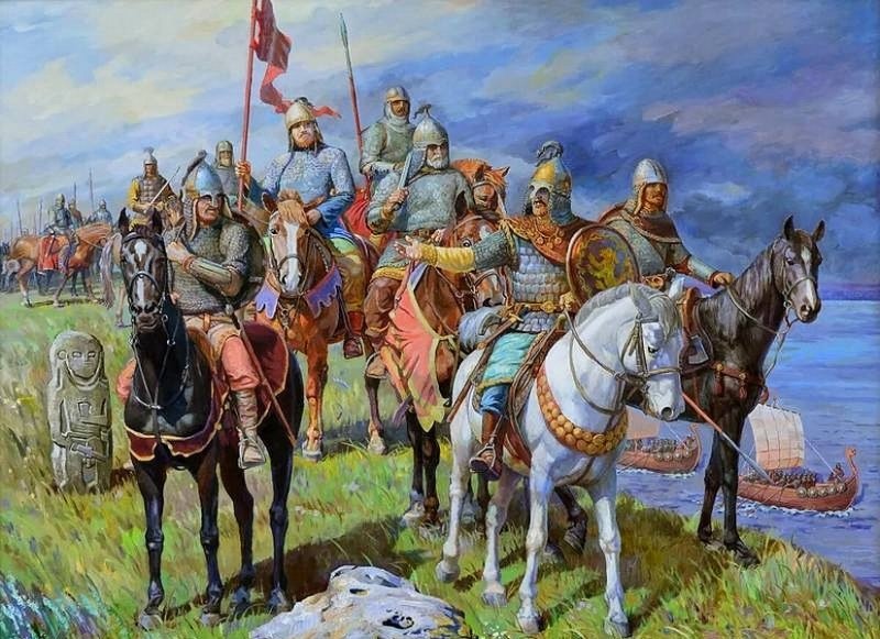 Русские воины перед битвой на р. Калка