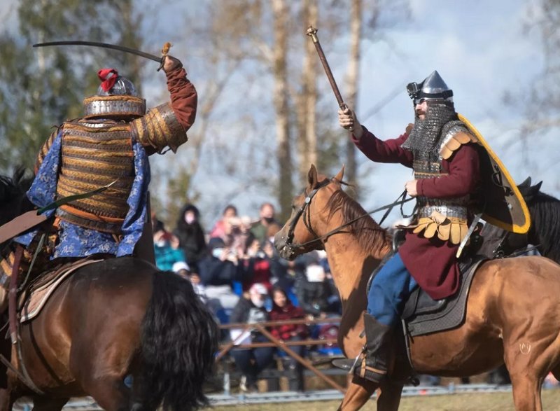 Современная реконструкция битвы на Калке