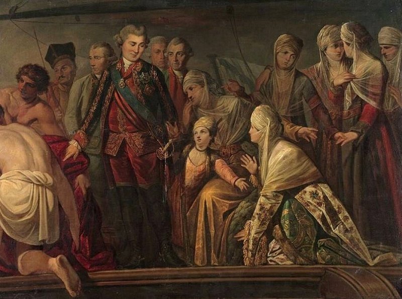 Граф Орлов после Чесменского боя. Картина 1780-х гг.