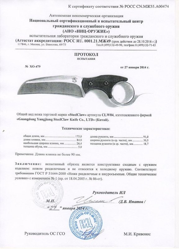 Нож нескладной Steelclaw CLW04