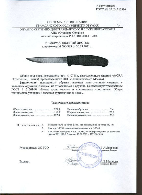 Нож нескладной Mora 1-0748 (1-0731)