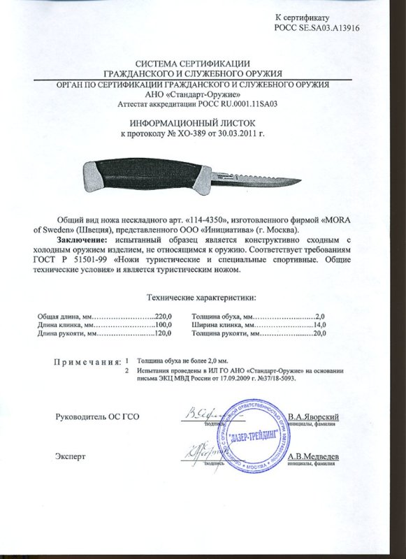 Нож нескладной Mora 114-4350