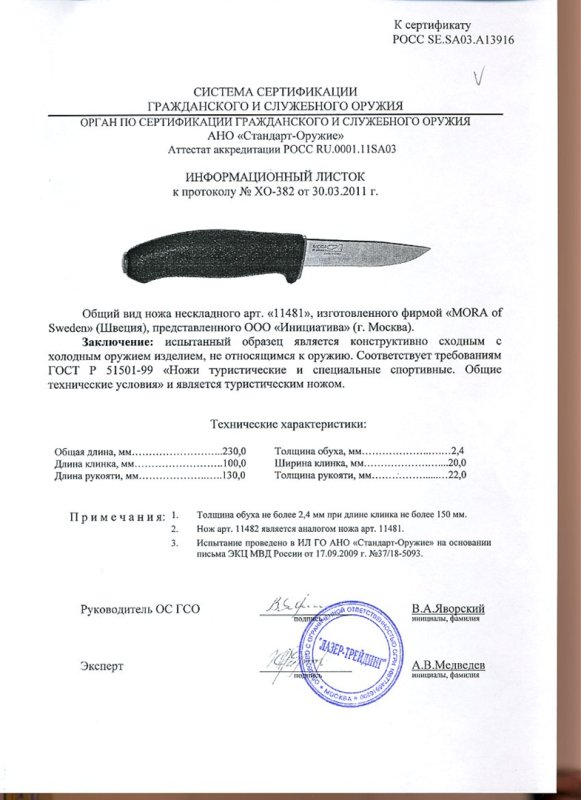 Нож нескладной Mora 11481 (Morakniv 711)