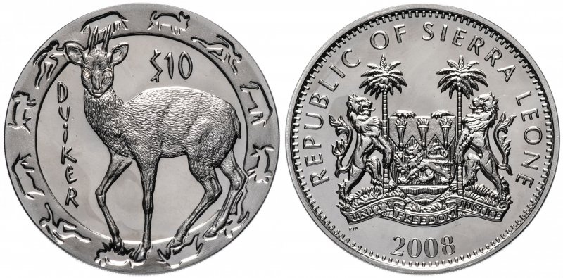 Монета Сьерра-Леоне с изображением антилопы