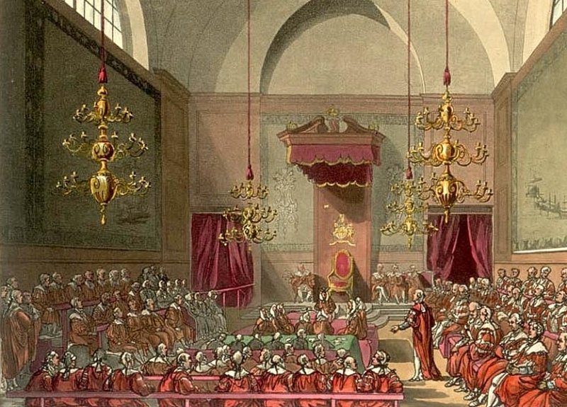 Палата лордов на рисунке 1810 г.