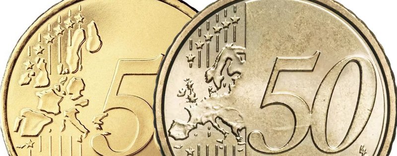 Старая (слева) и новая карты на реверсе 50 евроцентов