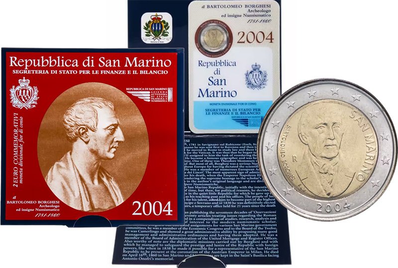 Первые памятные 2 евро Сан-Марино