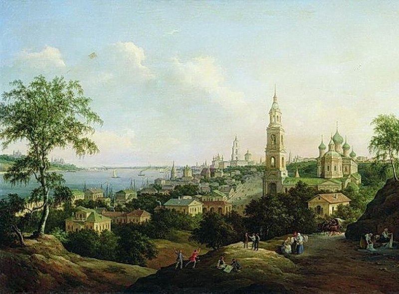 Губернский город Кострома. Картина XIX в.