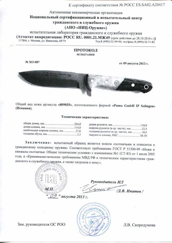 Нож нескладной Puma 809055