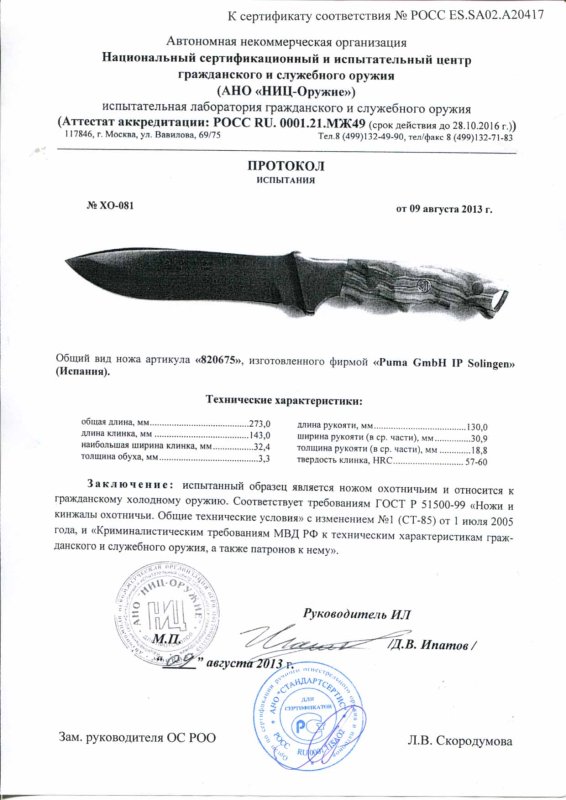 Нож нескладной Puma 820675