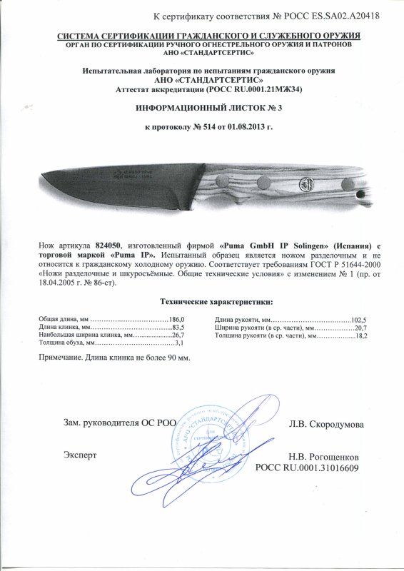 Нож нескладной Puma 824050