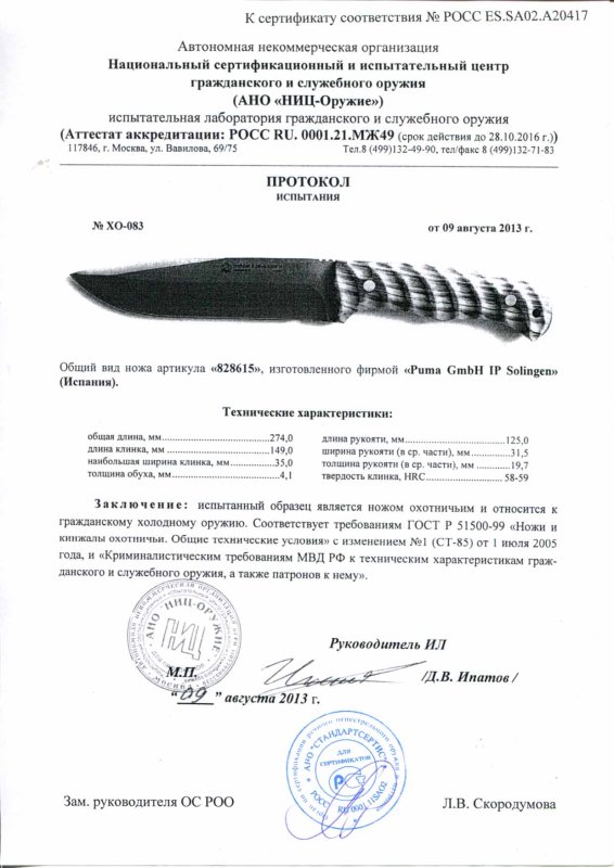 Нож нескладной Puma 828615