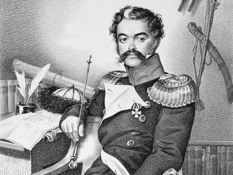 Денис Давыдов на рисунке 1850 г.
