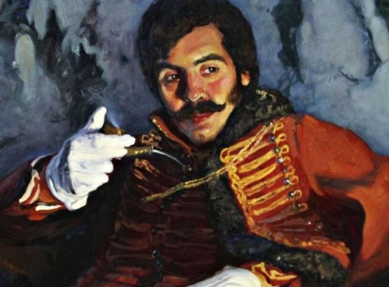 Молодой гусар Давыдов. Современный рисунок