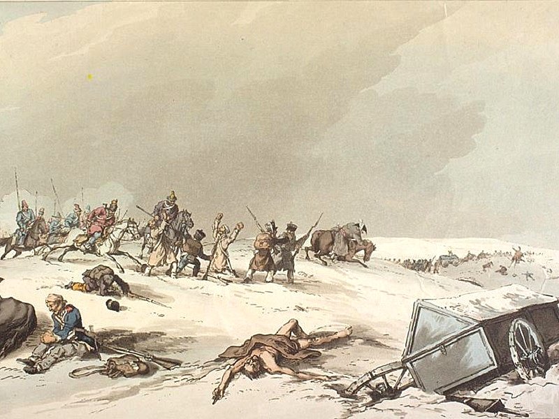 Бой партизан с французами под Ляховым. Рисунок 1813 г.