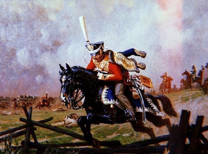 Гусар Давыдова в Бородинском сражении. Картина 1830-х гг.
