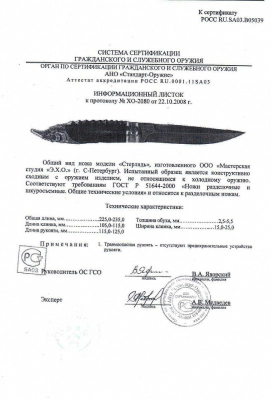 Нож нескладной Мастерской-студии ЭХО «Стерлядь»