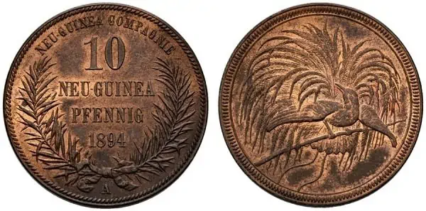 10 пфеннигов 1894 года. Германская Новая Гвинея