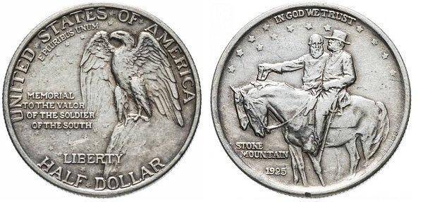 1/2 доллара. Мемориал Стоун-Маунтин. 1925 год. Серебро