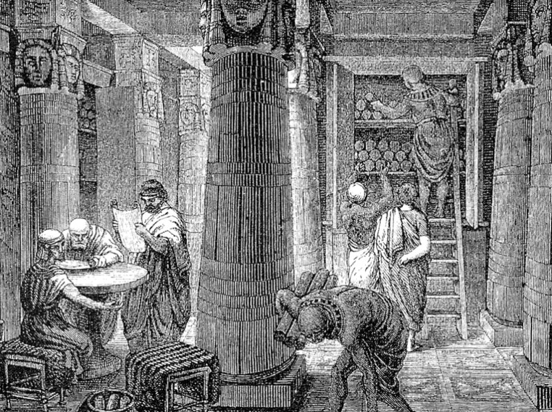 Александрийская библиотека. Гравюра 1850 г.
