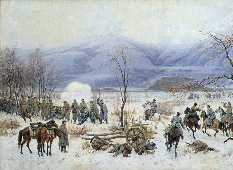 Сражение у Шипки-Шейново. Фрагмент картины 1894 г.