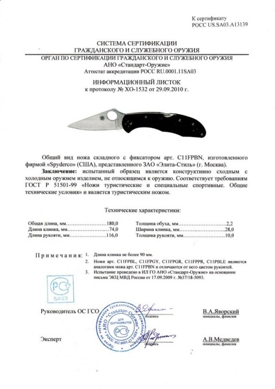 Spyderco C11FPBN (C11FPBL, C11FPGY, C11FPGR, C11FPPR, C11PBLE)