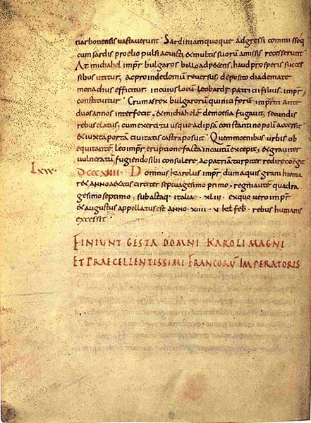 Анналы королевства франков. Запись под номером Cod. 473, fol. 143v.
