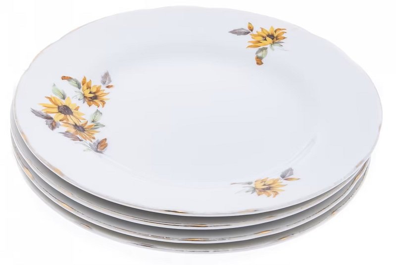 Набор из четырёх тарелок с цветочным декором