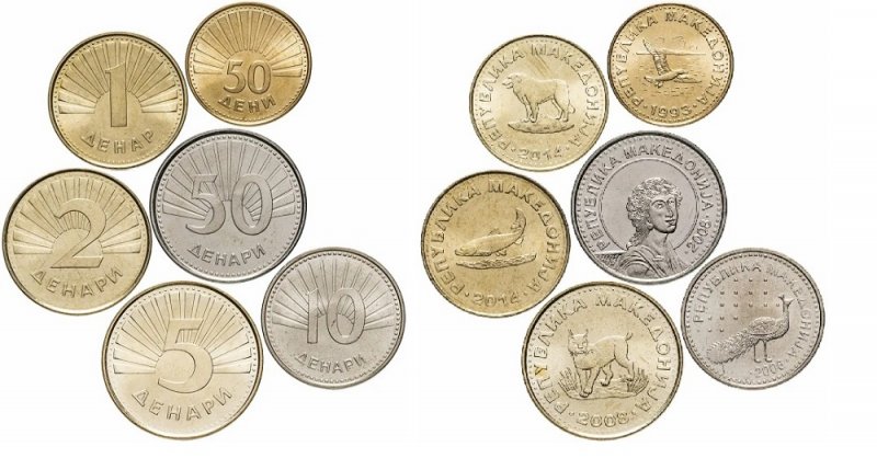Циркуляционные монеты Северной Македонии 1993-2014 гг.