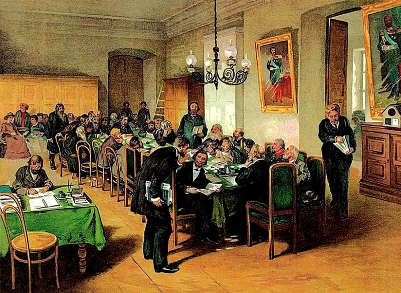 Земство за работой. Картина 1890-х гг.
