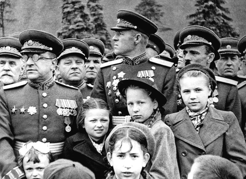 Рокоссовский на Параде Победы 1945 г.