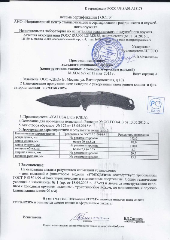 Kershaw 1776TGRYBW (1776T)