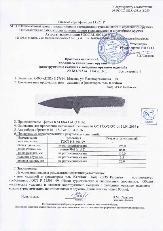 Kershaw 1935 Fatback