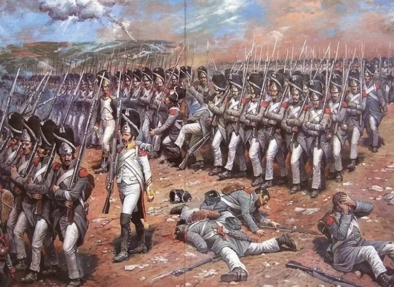 Наступление колонны пехотинцев