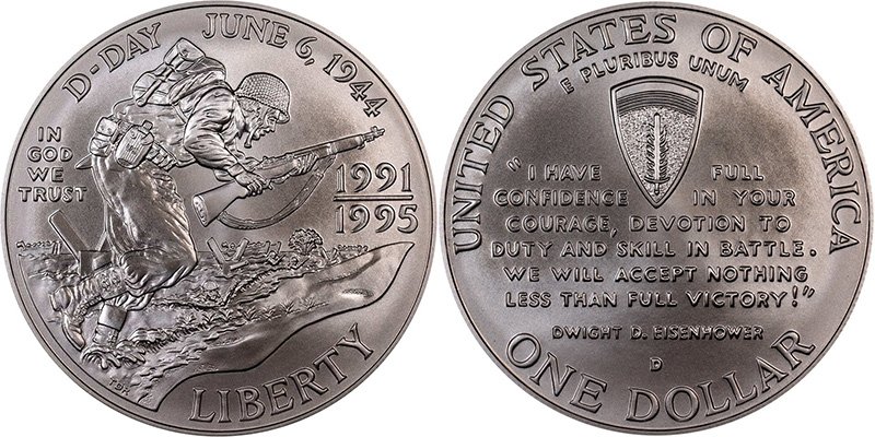 1 доллар США «1991-1995 Годовщина Второй мировой войны»