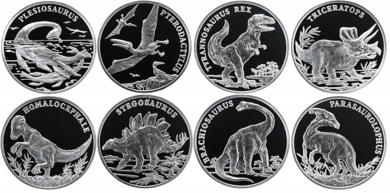 Динозавры, изображенные на польских медалях