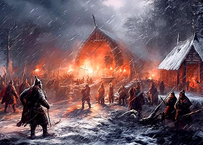 Нападение варваров. Современный рисунок