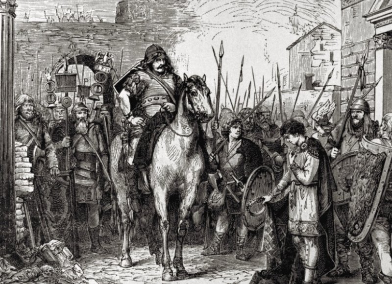 Переворот Одоакра. Гравюра XIX в.