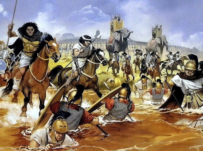 Бой африканских варваров с римлянами. Современный рисунок