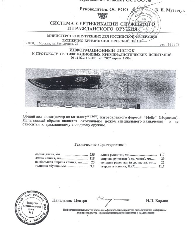 Нож нескладной Helle «125»