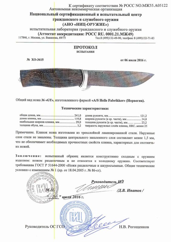 Нож нескладной Helle «36 GT»