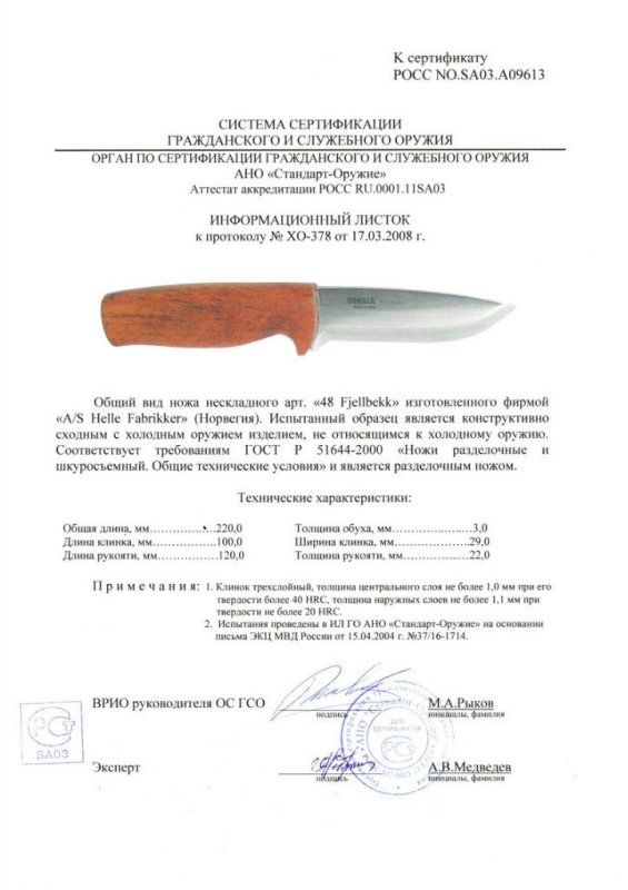 Нож нескладной Helle «48 Fjellbekk»