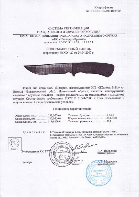 Нож нескладной Мастерской Жбанова «Цезарь»