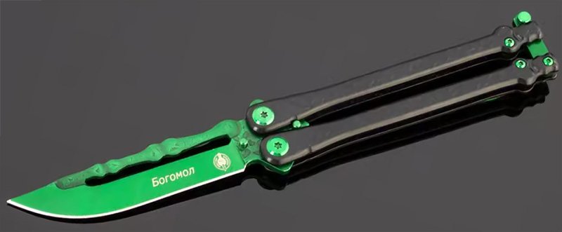 Нож-бабочка «Богомол», зелёный (MK004-3)