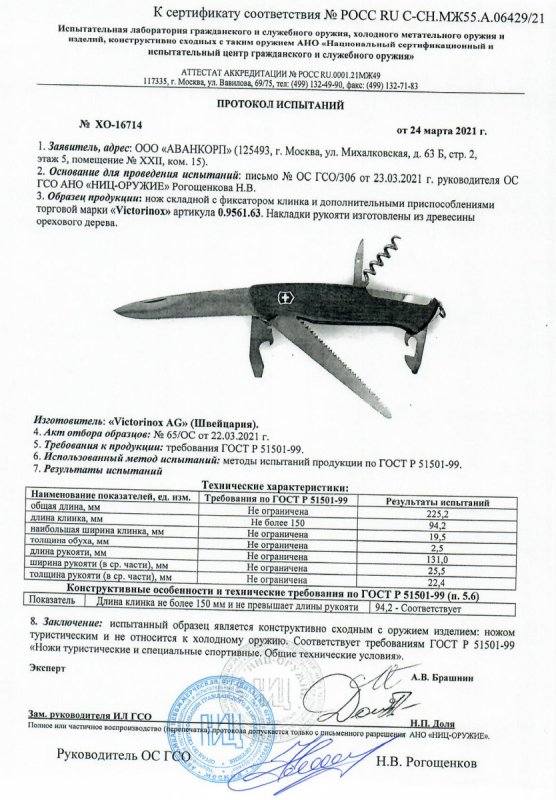 Нож складной с дополнительными предметами Victorinox 0.9561.63