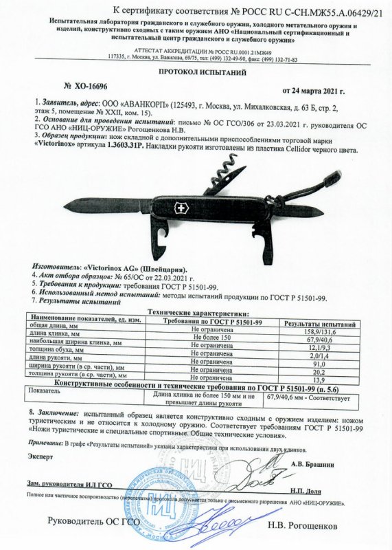 Нож складной с дополнительными предметами Victorinox 1.3603.31P