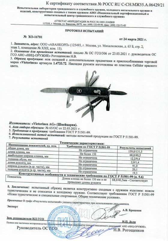 Нож складной с дополнительными предметами Victorinox 1.4733.72