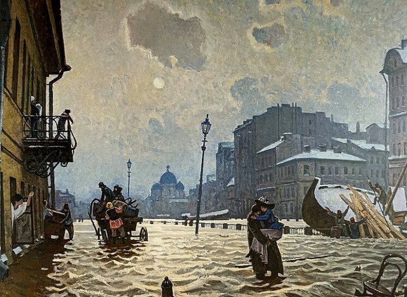 Наводнение в Санкт-Петербурге. Картина 1860-х гг.