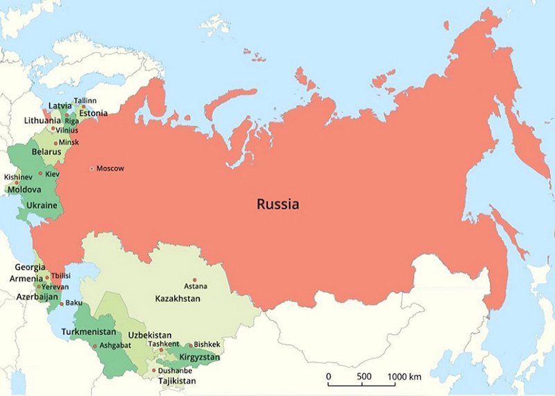 Карта бывших Советских республик