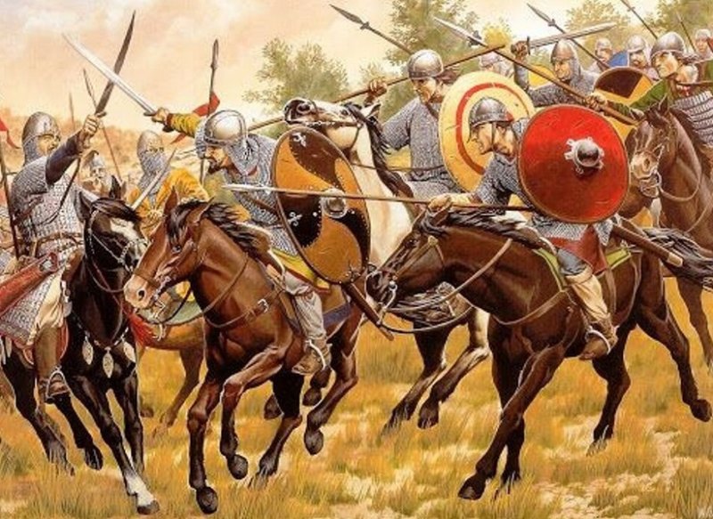 Битва с маврами при Пуатье. Современный рисунок